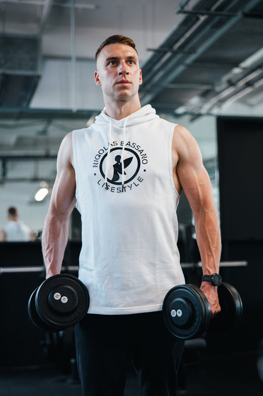 Origin Drop Armhole Hoodie | White